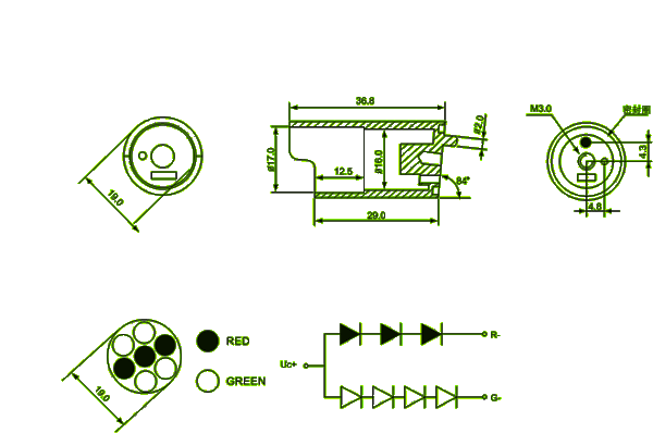 led cluster | electronics component dimensional drawing 