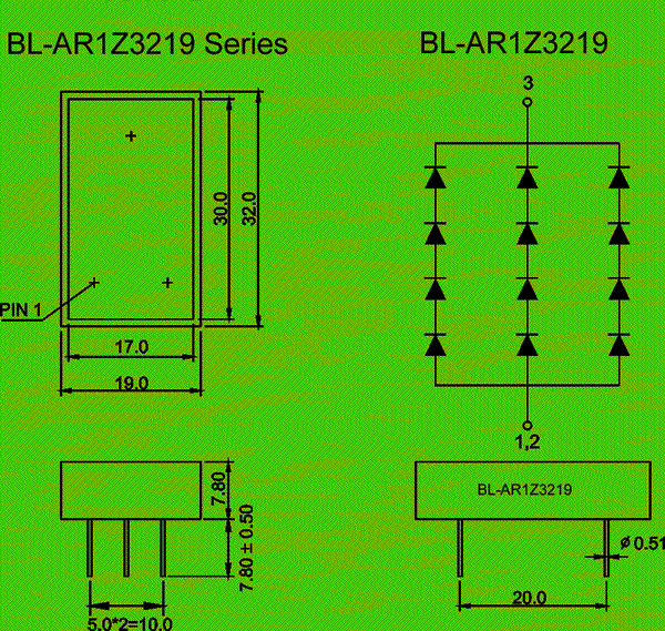 LED light bar display | 32.00*19.00mm Package diagram 