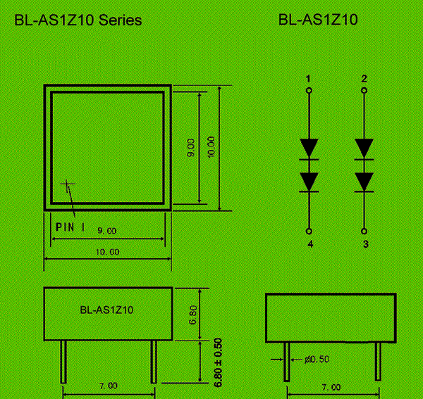 square LED bar | 10mm square Package diagram 