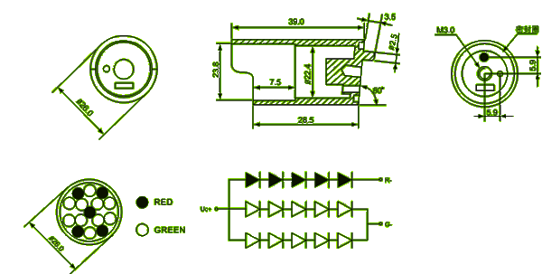 26mm led cluster Package diagram 