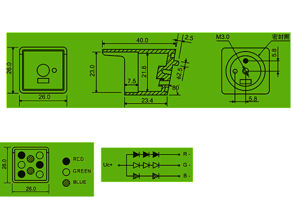 LED cluster | led signal lights Package diagram 