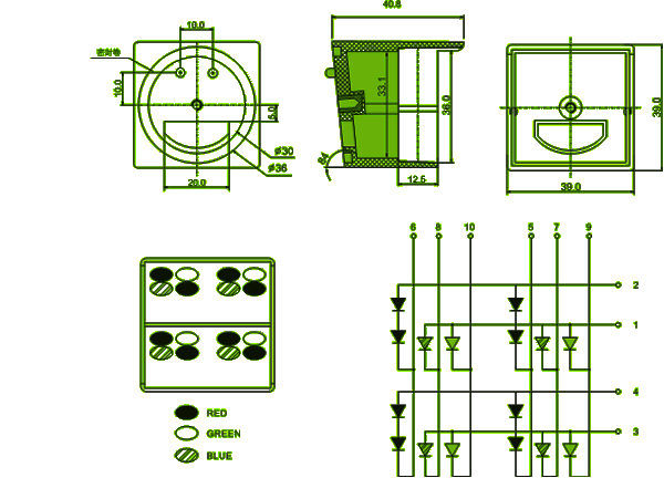 39mm led cluster set | outdoor application Package diagram 
